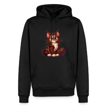 maine coon 8 - Sweat à capuche Premium bio Homme - noir - Devant - Nico (187cm)