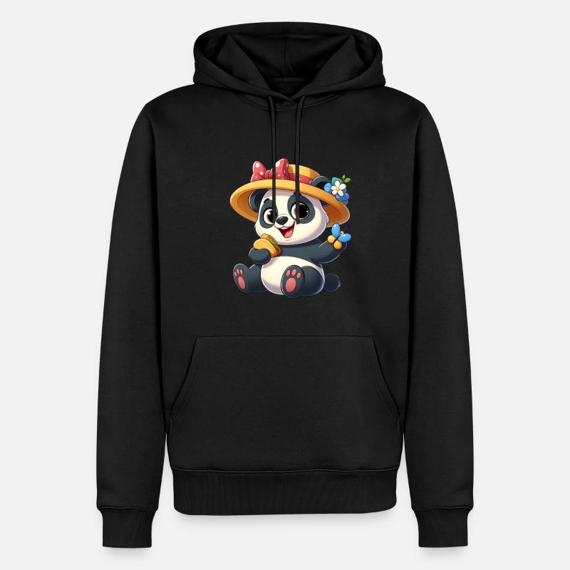 Panda 2 - Männer Premium Bio Hoodie - Schwarz