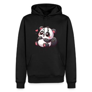 panda - Sweat à capuche Premium bio Homme - noir - Devant - Nico (187cm)