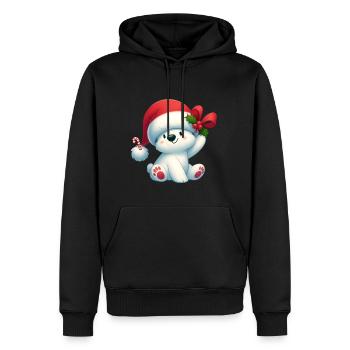 polar bear 1 - Sweat à capuche Premium bio Homme - noir - Devant - Nico (187cm)
