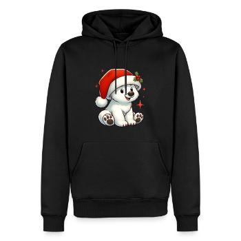 Eisbär 11 - Männer Premium Bio Hoodie - Schwarz - Vorne - Nico (187cm)