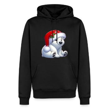 polar bear 12 - Sweat à capuche Premium bio Homme - noir - Devant - Nico (187cm)