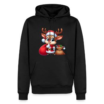 rudolph 4 - Sweat à capuche Premium bio Homme - noir - Devant - Nico (187cm)
