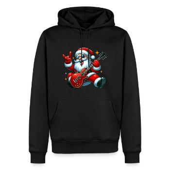 Santa Rock 7 - Men’s Premium Organic Hoodie - black - Front - Nico (187cm)