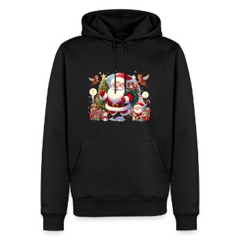 santa - Sweat à capuche Premium bio Homme - noir - Devant - Nico (187cm)