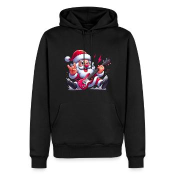 Santa Rock 8 - Men’s Premium Organic Hoodie - black - Front - Nico (187cm)