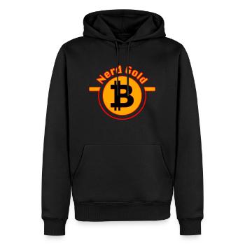Bitcoin - Nerd Gold - Sweat à capuche Premium bio Homme - noir - Devant - Nico (187cm)