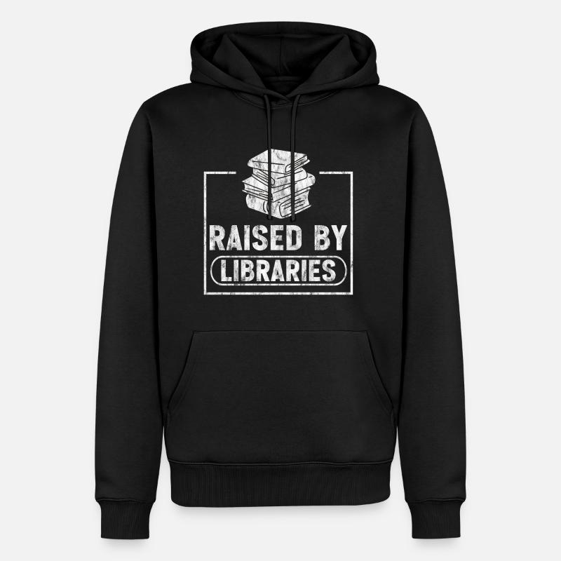 Raised By Libraries 3 - Männer Premium Bio Hoodie - Schwarz
