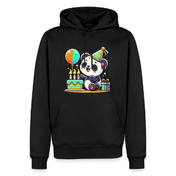 Panda Kid Celebrating Birthday - Männer Premium Bio Hoodie - Schwarz - Vorne - Nico (187cm)