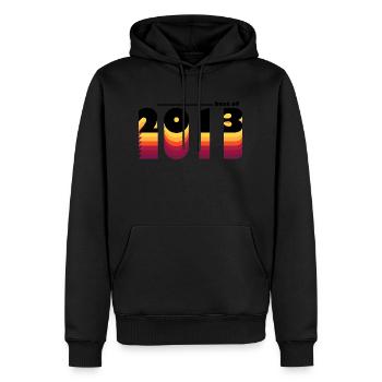 Vintage Bold Hommage à 2013 - Célébrez le 12 - Sweat à capuche Premium bio Homme - noir - Devant - Nico (187cm)
