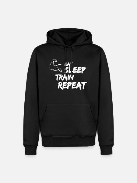 Eat Sleep Train Repeat - Men’s Premium Organic Hoodie - black