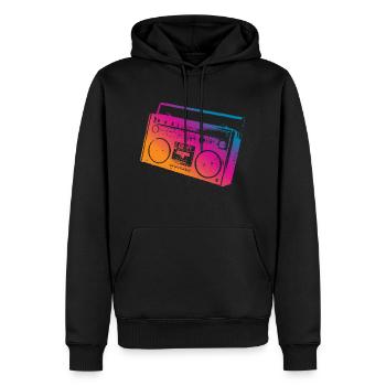 Ghettoblaster Music - Männer Premium Bio Hoodie - Schwarz - Vorne - Nico (187cm)