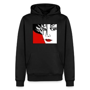 Vulkan 3 - Männer Premium Bio Hoodie - Schwarz - Vorne - Nico (187cm)