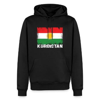 Kurdistan Flagge 4 - Männer Premium Bio Hoodie - Schwarz - Vorne - Nico (187cm)