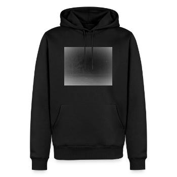 Gruselige Kreatur im Wald - Männer Premium Bio Hoodie - Schwarz - Vorne - Nico (187cm)