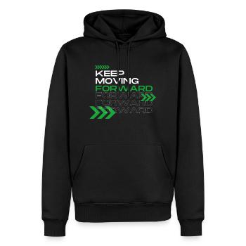 Keep Moving Forward - Männer Premium Bio Hoodie - Schwarz - Vorne - Nico (187cm)