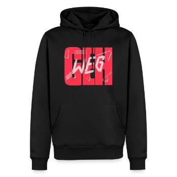 Geh Weg! - Männer Premium Bio Hoodie - Schwarz - Vorne - Nico (187cm)