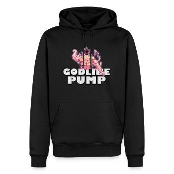 Godlike Pump | Anime Gym Motiv für Fans - Männer Premium Bio Hoodie - Schwarz - Vorne - Nico (187cm)