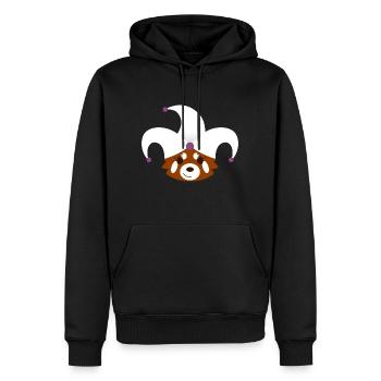Panda roux déguisé en arlequin pour Halloween - Sweat à capuche Premium bio Homme - noir - Devant - Nico (187cm)