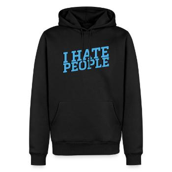 Ich hasse Menschen - Männer Premium Bio Hoodie - Schwarz - Vorne - Nico (187cm)