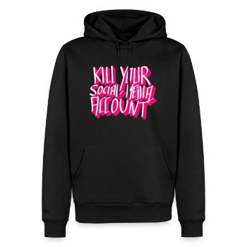 Social media suckz - Männer Premium Bio Hoodie - Schwarz - Vorne - Nico (187cm)