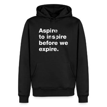 Aspirer - Sweat à capuche Premium bio Homme - noir - Devant - Nico (187cm)