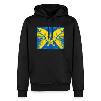 Ailes pour la liberté Paix - Sweat à capuche Premium bio Homme - noir - Devant - Nico (187cm)