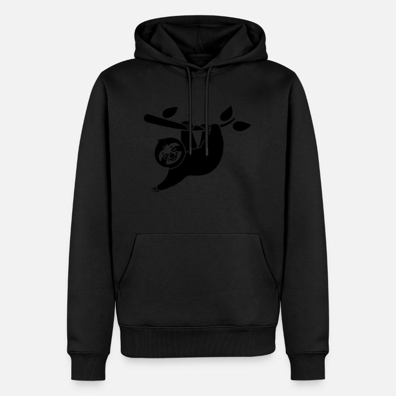 Cartoon Faultier - Tolles Design - Männer Premium Bio Hoodie - Schwarz
