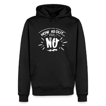 How about No - Männer Premium Bio Hoodie - Schwarz - Vorne - Nico (187cm)