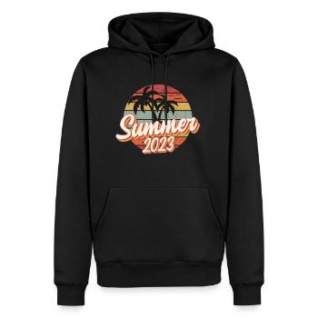 Summer 2023 Palm Trees Beach| Summer Vacation - Men’s Premium Organic Hoodie - black - Front - Nico (187cm)
