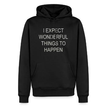 JE M’ATTENDS À - Sweat à capuche Premium bio Homme - noir - Devant - Nico (187cm)