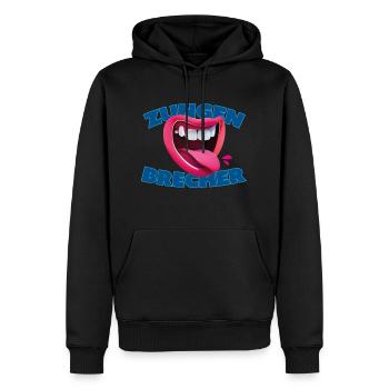 Zungenbrecher - Männer Premium Bio Hoodie - Schwarz - Vorne - Nico (187cm)