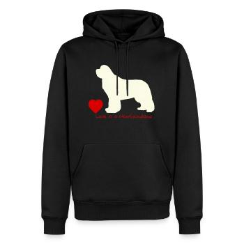 Love is a Newfoundland 013 - Männer Premium Bio Hoodie - Schwarz - Vorne - Nico (187cm)