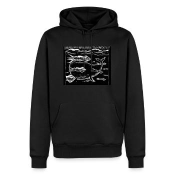 Tintenfisch und Pottwal - Männer Premium Bio Hoodie - Schwarz - Vorne - Nico (187cm)