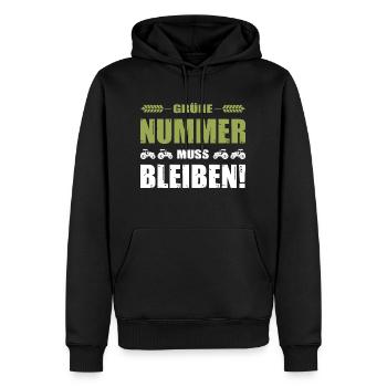Bauern Protest Landwirt Grüne Nummer Muss Bleiben - Männer Premium Bio Hoodie - Schwarz - Vorne - Nico (187cm)