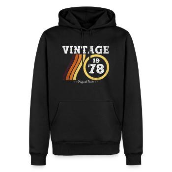 Classic Vintage 1978 - Édition Limitée Retro 46 - Sweat à capuche Premium bio Homme - noir - Devant - Nico (187cm)