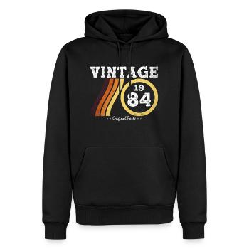 Classic Vintage 1984 - Édition Limitée Retro 40 - Sweat à capuche Premium bio Homme - noir - Devant - Nico (187cm)