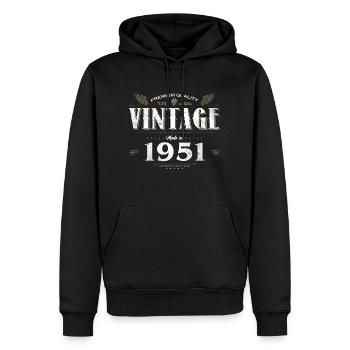 73 Jahre alter Jahrgang 1951 Limitierte Auflage 73. - Männer Premium Bio Hoodie - Schwarz - Vorne - Nico (187cm)