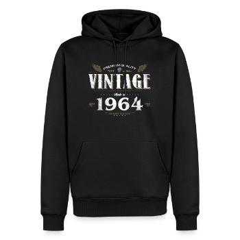 60 Years Old Vintage 1964 Limited Edition 60th - Men’s Premium Organic Hoodie - black - Front - Nico (187cm)