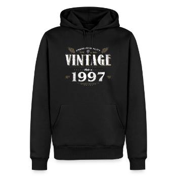 27 Jahre alter Jahrgang 1997 Limitierte Auflage 27. - Männer Premium Bio Hoodie - Schwarz - Vorne - Nico (187cm)