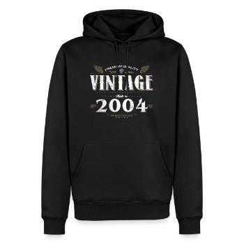 20 ans Millésime 2004 Edition Limitée 20ème - Sweat à capuche Premium bio Homme - noir - Devant - Nico (187cm)