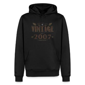 17 ans Millésime 2007 Edition Limitée 17ème - Sweat à capuche Premium bio Homme - noir - Devant - Nico (187cm)