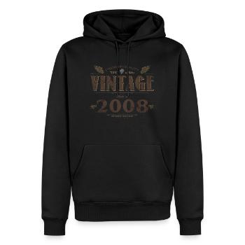 16 Jahre alter Jahrgang 2008 Limitierte Auflage 16. - Männer Premium Bio Hoodie - Schwarz - Vorne - Nico (187cm)