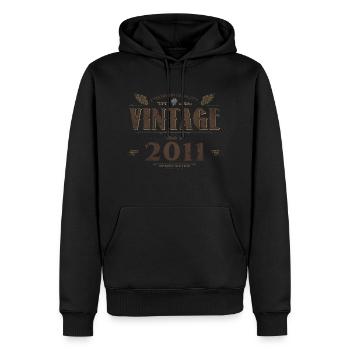 13 ans Millésime 2011 Edition Limitée 13ème - Sweat à capuche Premium bio Homme - noir - Devant - Nico (187cm)