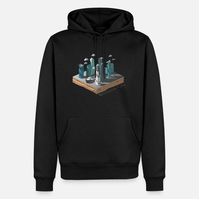 Geometrisches Low-Poly - Männer Premium Bio Hoodie - Schwarz