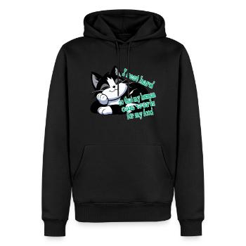 A lying resting cat. A lazy pet. - Men’s Premium Organic Hoodie - black - Front - Nico (187cm)