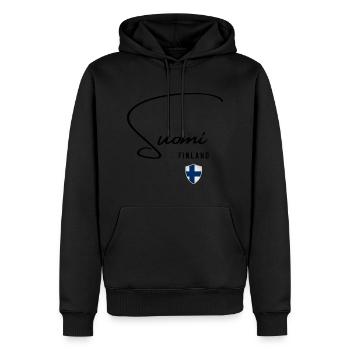 Flagge von Finnland, finnischer Stolz - Männer Premium Bio Hoodie - Schwarz - Vorne - Nico (187cm)