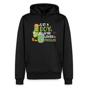 Juste un garçon qui aime les cornichons Aneth Concombre végétalien - Sweat à capuche Premium bio Homme - noir - Devant - Nico (187cm)