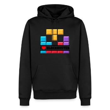 Ich liebe Blockbuster - Männer Premium Bio Hoodie - Schwarz - Vorne - Nico (187cm)