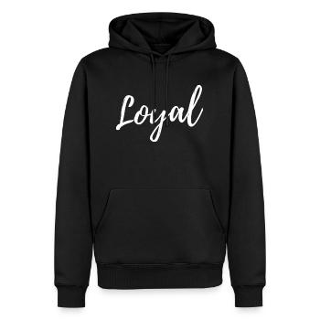 Loyal Loyalität - Männer Premium Bio Hoodie - Schwarz - Vorne - Nico (187cm)